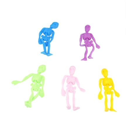 5 stk/sett Dukkeskalle TPR Skjelett Zombie Leke Elastisk Myk Giftfri Barn Ch