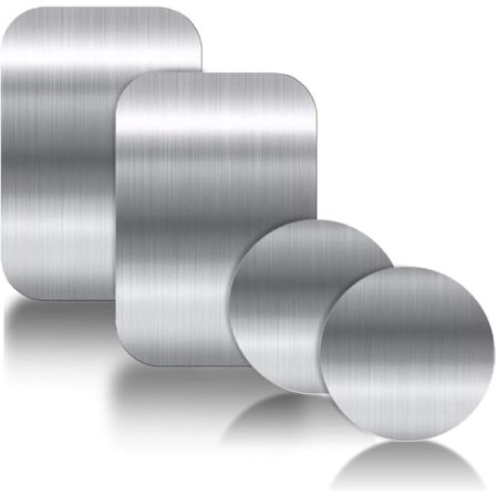 3M Självhäftande Metallplatta, 4-pack Universella Tunna Metallplattor Ersättningstillbehörssatser för Magnetisk Biltelefonhållare (2 Runda och