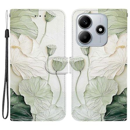 Til Xiaomi Redmi Note 14 5G Wallet Case Mønstertryk Læder Stand Telefon Cover med Rem