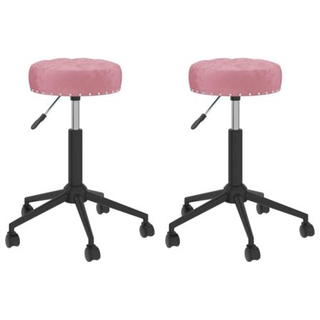 Vidaxl Snurrbara Matstolar 2 St Rosa Sammet Rosa