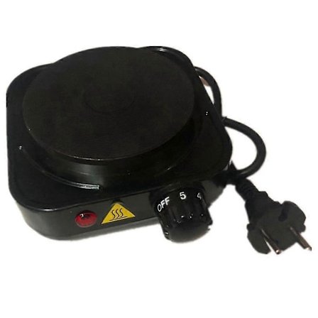 500W Elektrisk Kokeplate Jernbrenner Komfyr EU Plugg Svart