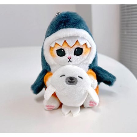 Mub- Cute Shark Cat Fried Shrimp Cat Plush Doll Pendant Dolls Beautiful Room Car Bag Decoration For Gifts Keychain