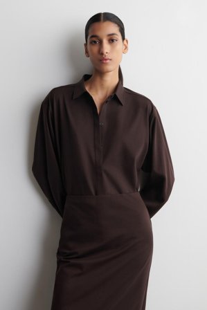 COS Jersey Midi Pencil Skirt in Brown - Women