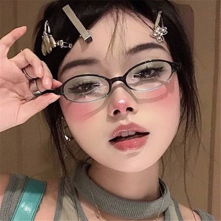 Japan Spicy Girl Briller Stel Ingen Makeup Almindelige Briller GRØN