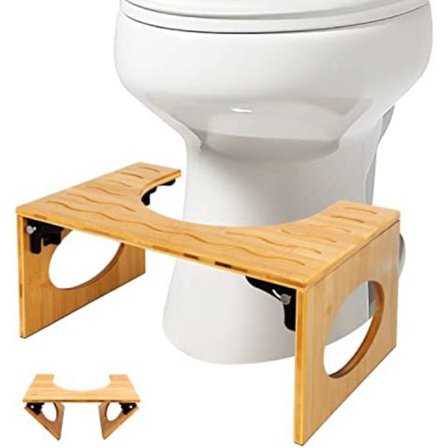 Squatty Potty Den Ursprungliga Toalettpallen - Bamboo Flip, 8" Höjd, Brun