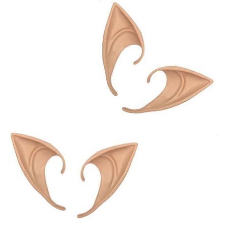 2 par alveører Cosplay Myke spisse nisseører, Latex alveører Pixieører Fe-spissede alvekostymetilbehør [HK]