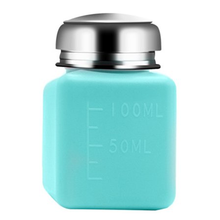 100-250 ml løsemiddelflaske med pumpehode i rustfritt stål for neglekunst, sminkefjerner og rengjøringsløsning