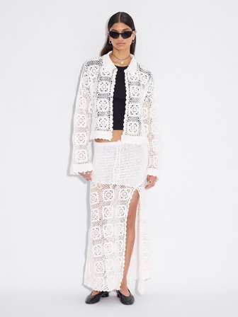 Holzweiler Rosie Crochet Skirt - White - Women's - XL