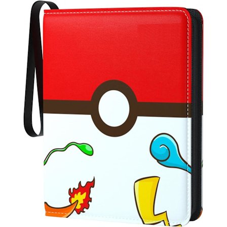 Samlealbum for Pokémon-kort – Samlekortalbum med glidelås – 9-lommers perm – 40 sider for 720 kort – Rød