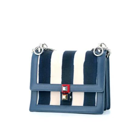 Fendi Vintage, Pre-owned Leather Shoulder Bag Blauw, Dames, Maat:ONE Size,stof