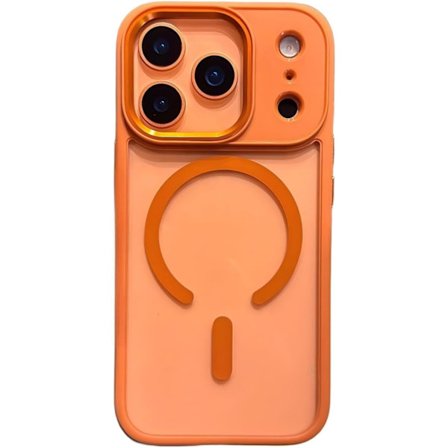 Magnetisk etui til iPhone 17 Pro - Livlig orange klar bagside med kamerabeskyttelse og trådløs opladning kompatibel