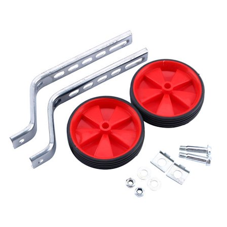 Stabile sykkelstøttehjul for barn, universelle og trygge, 12-20 tommer, rød