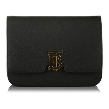 Burberry Vintage Pre -owned TB Leather Crossbody Tas , Zwart , Dames , Maat: ONE Size Vintage Tassen
