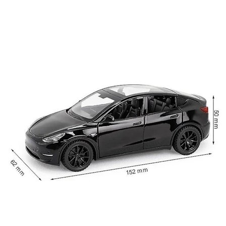 1/32 Tesla Model Y SUV Leketøy Bil Modell Støpt Legering Metall Miniatyr Lyd & Lys Trekk Tilbake 1:32 Samling Gave Til Gutt Barn Svart