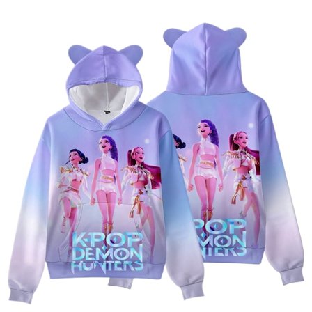 KPop Demon-Hunting Jentegruppe Katteørehettegenser for Barn, Casual Pullover - Stil 8 - 130CM