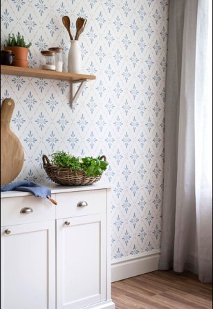 Duro Ljungbacka 392-04 Tapet Duro 1900 Blå, Färg & tapeter