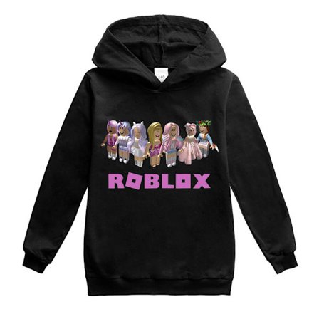 9-14 År Børn Drenge Piger Roblox Trykt Sweatshirt Hoodies Trøje Topper Julegaver (11-12 År Sort)