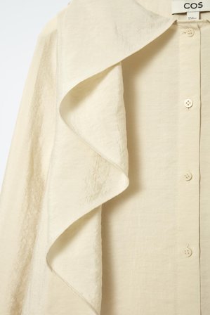 COS Women's Scarf-Detail Silk Blouse in Beige
