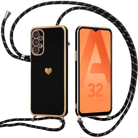 Beskyttelsesskal - BOOLING - til Samsung Galaxy A32 5G - Silikone TPU - Justerbart snor - Kradsikker