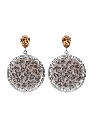 Caroline Svedbom Alexandra Crystal Rocks Leo Örhängen Dam Silver ONESIZE