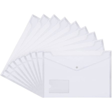 Plastiklommer Wallets, 24-pak A4 gennemsigtig dokumentmappe med etiketlomme