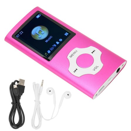 MP3-spelare med 1,8 tum LCD-skärm, inspelningsstöd, FM-radio, bärbar musikspelare för studenter, rosa