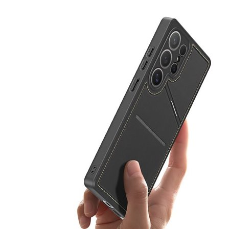 Dux Ducis Rafi II-etui til Samsung Galaxy S25 Ultra med stativ og lommebok - Svart