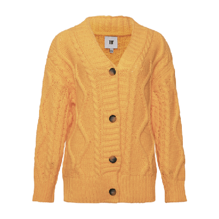 Tiffany Carla, Long Cardigan Knit - Sun Yellow Tröjor Dam Gul S/M