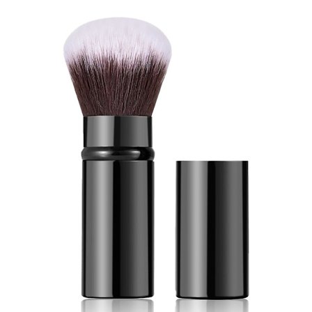 Retrakterbara sminkborstar, Reseblushborste, Sminkborste med lock för rouge