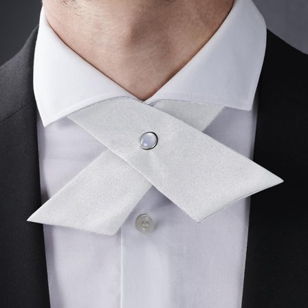 Witte Crossover-Stropdas voor mannen - Smalle stropdassen