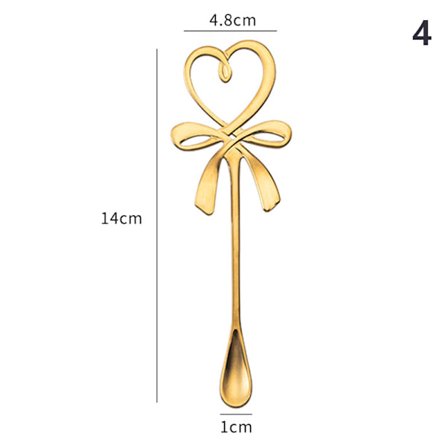 Kaffeblandingsske Mini Hjerte LOVE Ske Langt Håndtag Bestik