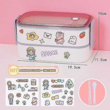 Lunchboxbehållare med dubbla lager, förvaring för frukost