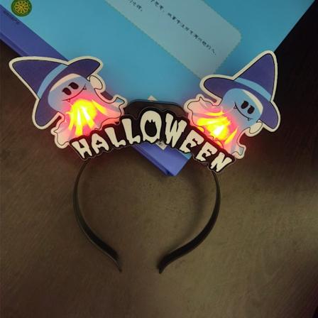 Halloween-juhlan hehkuva kurpitsa-lampun hiuspanta aavefestivaalin lavan yt ksen tarvikkeet kallo-hiuspanta rekvisiitta K