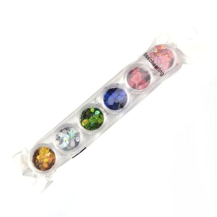 6 farger Glitter Rund Smilende Dekorasjon Blanding Neglekunst Klistremerker Paljetter Manikyr