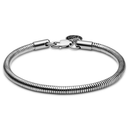 Essentials | Pulsera de cadena de serpiente plateada de 4 mm para hombres - Pulseras de acero