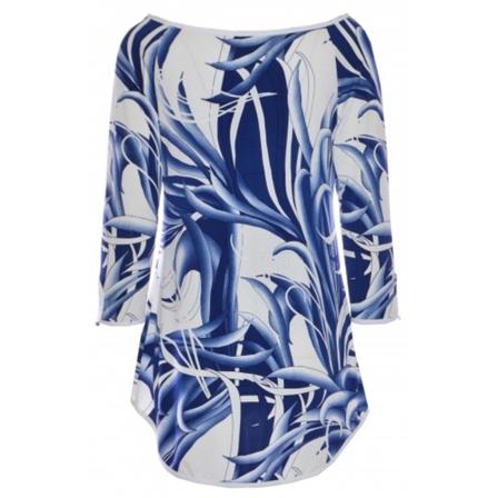 Frank Lyman Bloes wit print , Blauw , Dames , Maat: 2XL Blouses