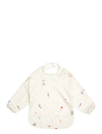 Cam Cam Copenhagen Sleeved Bib - Blueberries - Cream - ONE SIZE