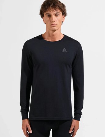 Odlo Odlo Merino 200 Bl Top Crew Neck L/S - Black - S