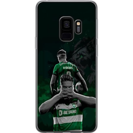 Yhteensopiva Puhelinkuori Samsung Galaxy S9 Neonmotiivi, jossa teksti "Gaming is in my DNA" sinisenä ja punaisena tiiliseinällä, jossa loistava DNA-sp