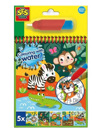 Colouring With Water - Safari Colouring Book Patterned SES Creative