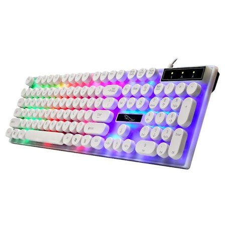 Glowing Keyboard With Round Keycaps For Pc/laptop Gaming Backlit Keyboard For Computer Gamers