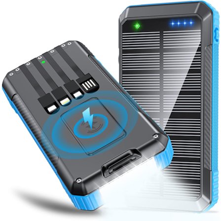 Solar Power Bank Trådløs Oplader 33800mAh