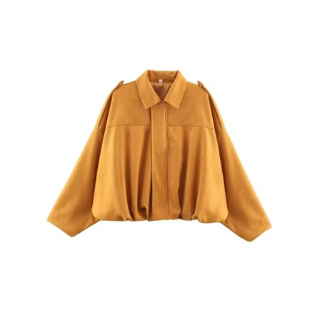 Fusk semsket jakke dame, oversized cropped bomberjakke med jakkeslag, avslappet streetwear-jakke for hverdagsmote og utendørsaktiviteter