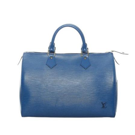 Louis Vuitton Vintage, Pre-owned Leather Speedy Blauw, Dames, Maat:ONE Size