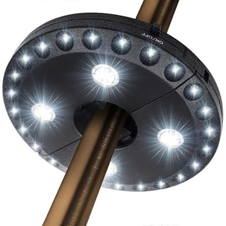 Parasollampa 3 Ljusstyrkelägen Trådlös 28 LED-lampor Vid 200 Lumen-4 X AA Batteridriven, Parasollstolplampa För Uteplatsparasoller (FMY)