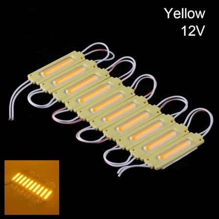 10STK LED Modul COB Lys GUL 12V GUL 12V