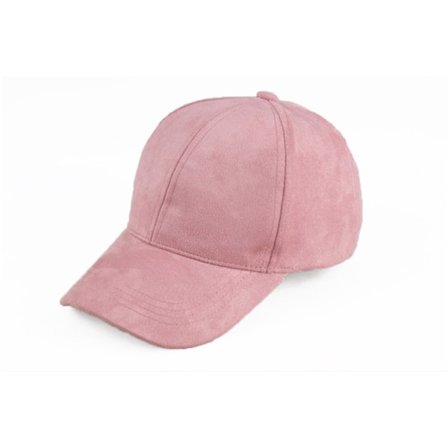 Rosa caps i semsket skinn