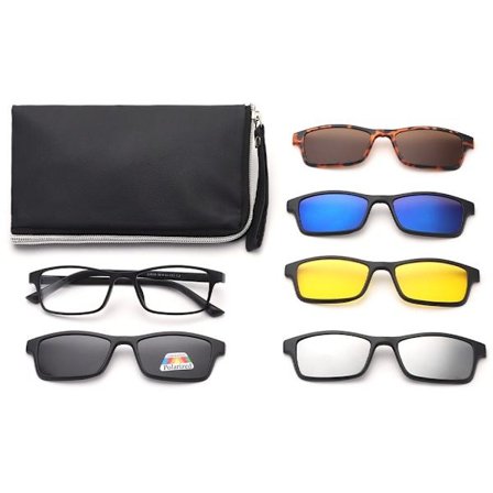 Polarisert magnetisk klips på solbriller Solbrillesett med veske