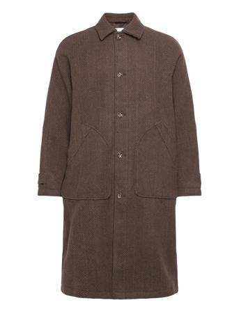 Michael Herringb Wool Coat Outerwear Coats Winter Coats Brun Les Deux