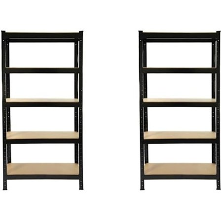 2 förvaringshyllor 5 vånings förvaring för garagelagerhylla Svart